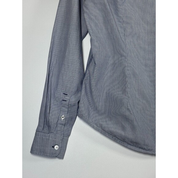 Saint James Button Down Shirt Womens Small Blue White Stripe Long Sleeve Coastal - Picture 9 of 13